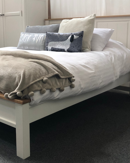 Tusk Grey Painted Bed Frame, Easy Assembly, Thick Slats, Single, Small Double, Double, Kingsize,