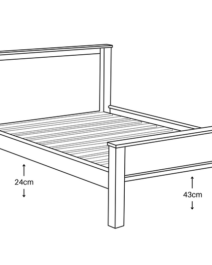 Tusk Grey Painted Bed Frame, Easy Assembly, Thick Slats, Single, Small Double, Double, Kingsize,