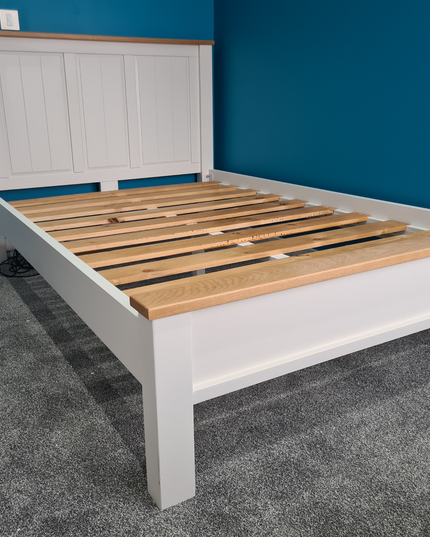 Tusk Grey Painted Bed Frame, Easy Assembly, Thick Slats, Single, Small Double, Double, Kingsize,