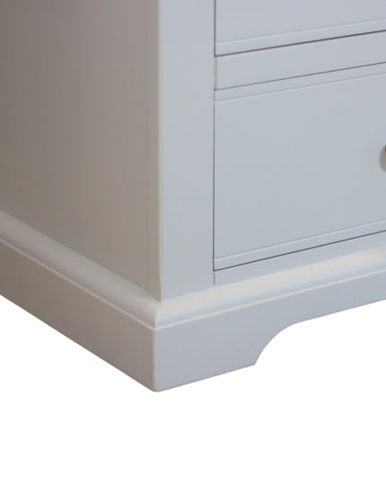 Cashmere Grey 4 Drawer Chest of Drawers with Oak Top