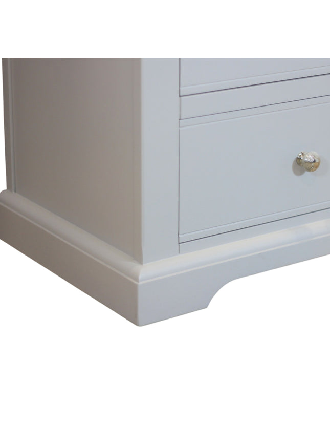Cashmere Grey 4 Drawer Chest of Drawers with Oak Top