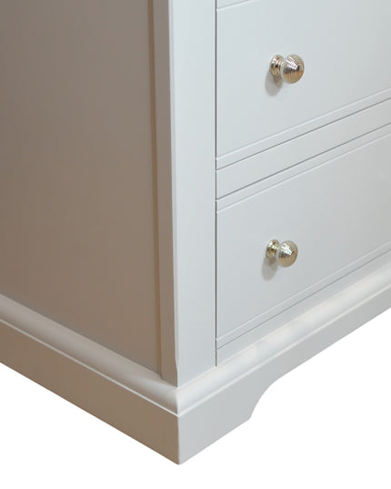 Cashmere Grey 4 Drawer Chest of Drawers with Oak Top