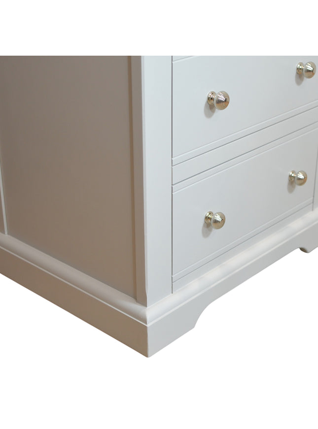 Cashmere Grey 4 Drawer Chest of Drawers with Oak Top