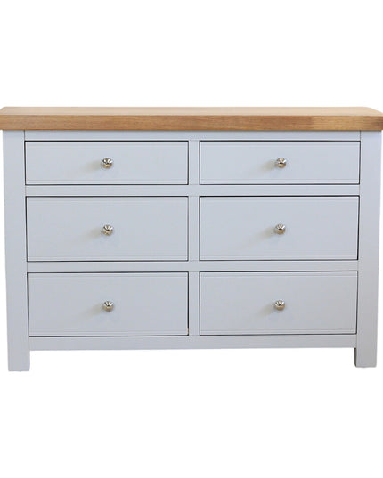 Cashmere Grey 6 Drawer Window Height Chest of Drawers
