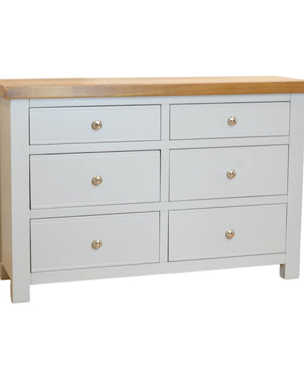 Cashmere Grey 6 Drawer Window Height Chest of Drawers