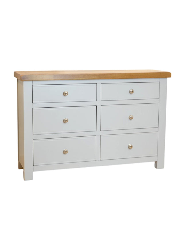 Cashmere Grey 6 Drawer Window Height Chest of Drawers