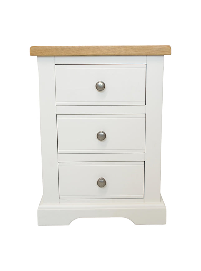 Snow White 3 Drawer Large Bedside Table