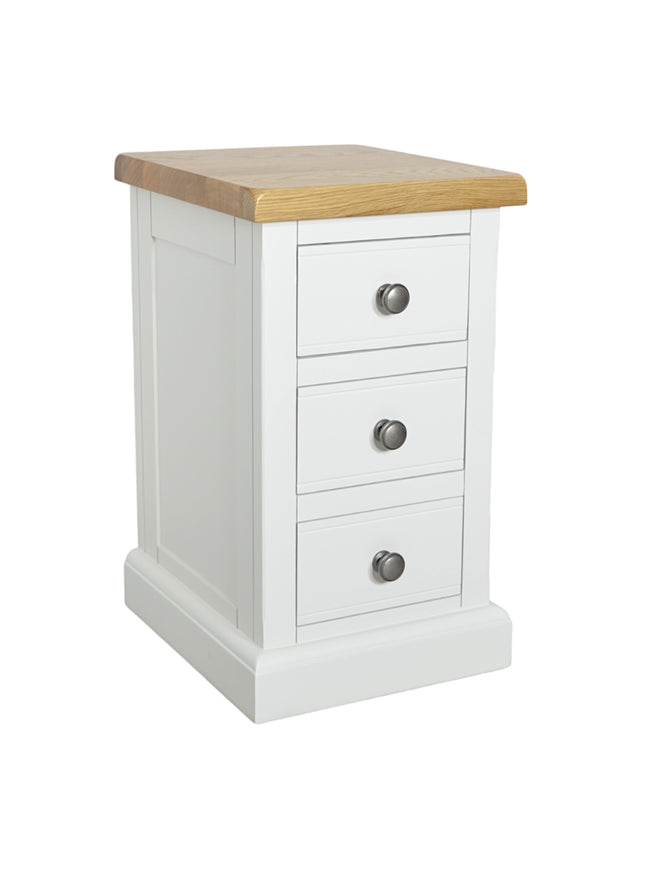 Snow White 3 Drawer Slim Bedside Table