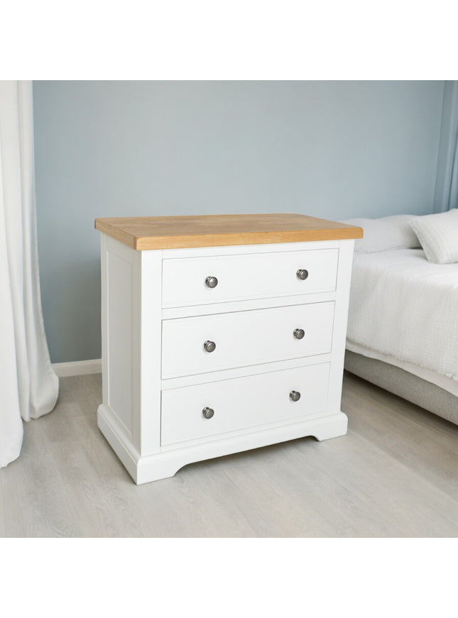 Snow White 3 Drawer Chest Of Drawers, Fully Assembled