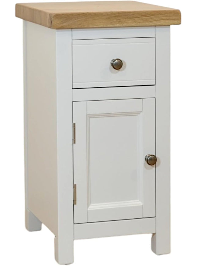 Snow White 1 Drawer Slim Bedside Table -Left Door