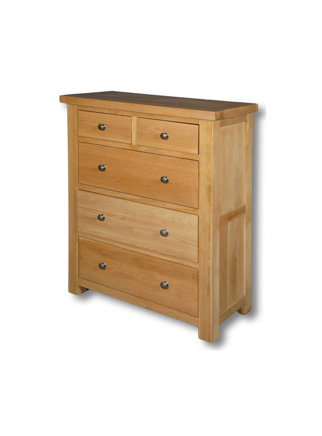 Richmond Oak Large Chest of Drawer, 2 over 3 Chest, ASSEMBLED