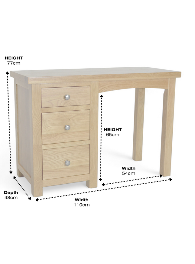Richmond Oak 3 Drawer Dressing Table