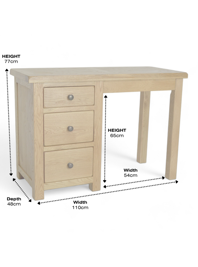 Manhattan Oak 3 Drawer Dressing Table