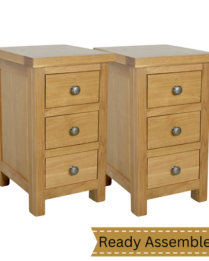 3 Drawer Slim Bedside Table