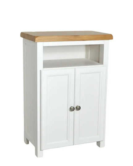 GROFurniture Oak Painted Grey Cabinet, Hallway Shoe Storage Rack, Corner Cabinet Shoe Storage, Kitchen Utility Cupboard, Storage Cupboard