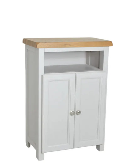 GROFurniture Oak Painted Grey Cabinet, Hallway Shoe Storage Rack, Corner Cabinet Shoe Storage, Kitchen Utility Cupboard, Storage Cupboard