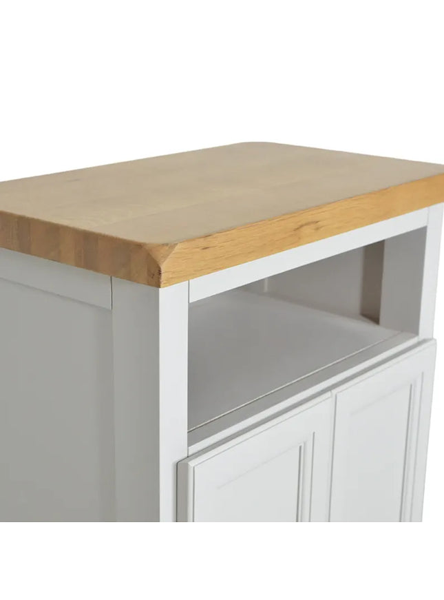 GROFurniture Oak Painted Grey Cabinet, Hallway Shoe Storage Rack, Corner Cabinet Shoe Storage, Kitchen Utility Cupboard, Storage Cupboard