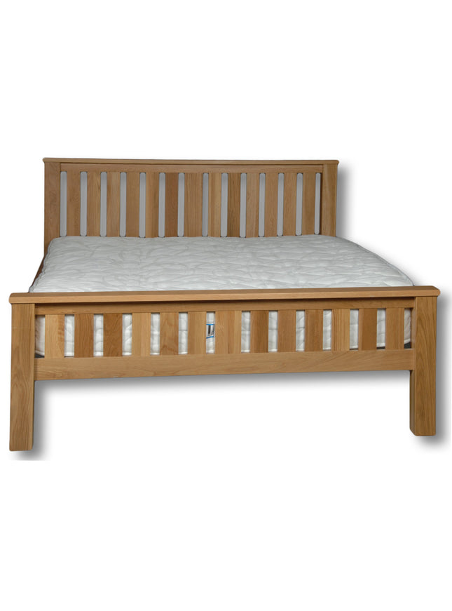 Richmond Solid Oak Bed Frame, Solid Oak Bed with Thick Pine Slats & Centre Support., Easy Assembly Solid Oak Bed