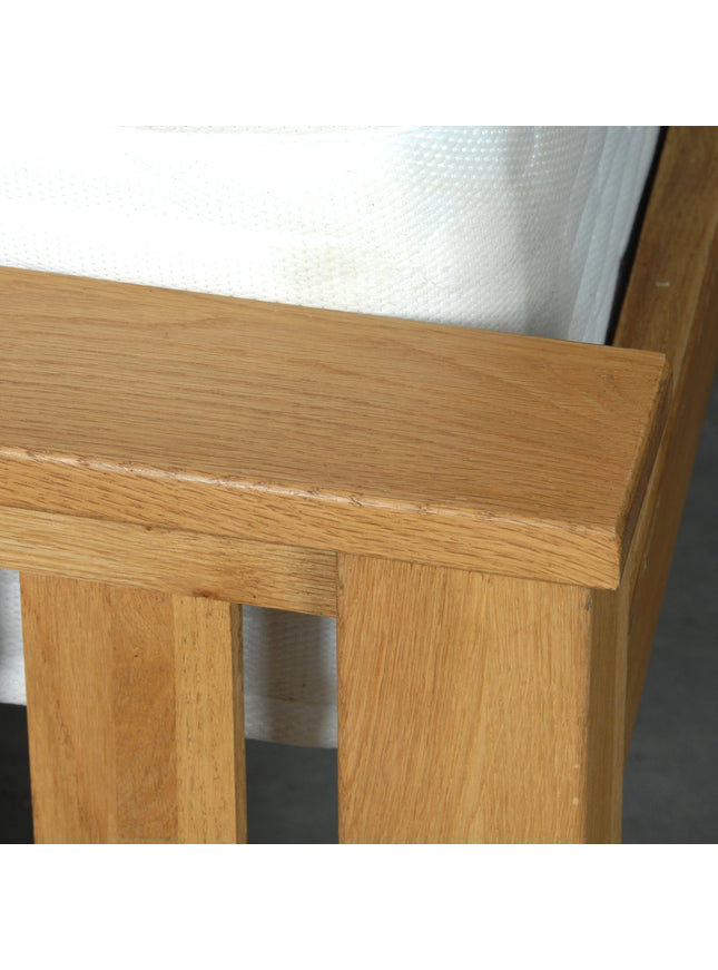 Manhattan Solid Oak Bed Frame, Solid Oak Bed with Thick Pine Slats & Centre Support., Easy Assembly Solid Oak Bed