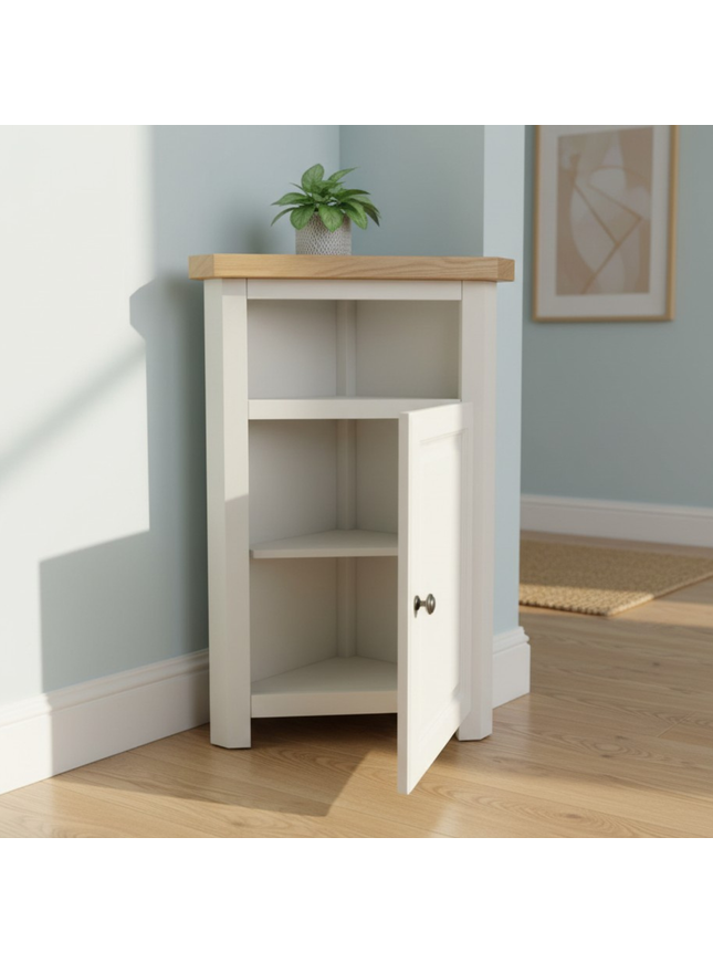 GROFurniture Snow White Tall Corner Cabinet,