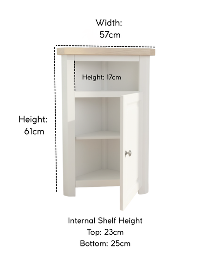 GROFurniture Snow White Tall Corner Cabinet,