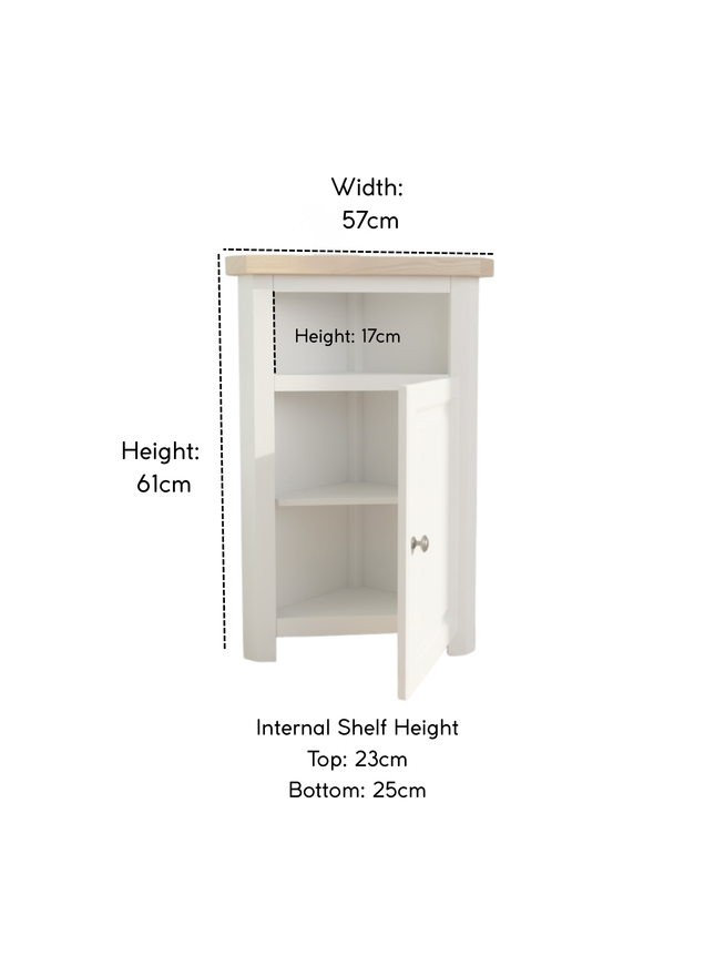 GROFurniture Snow White Tall Corner Cabinet,