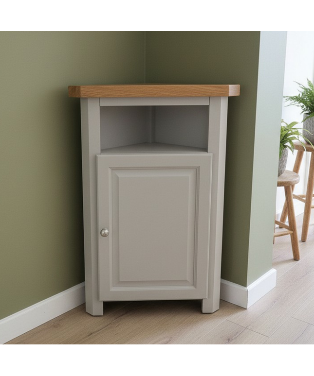 GROFurniture Painted Cashmere Grey Tall Corner Cabinet