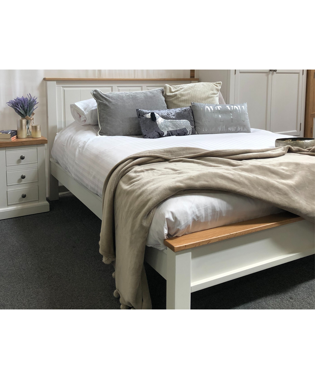 Tusk Grey Painted Bed Frame, Easy Assembly, Thick Slats, Single, Small Double, Double, Kingsize,