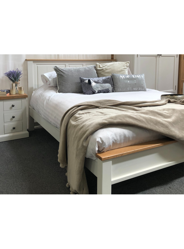 Tusk Grey Painted Bed Frame, Easy Assembly, Thick Slats, Single, Small Double, Double, Kingsize,