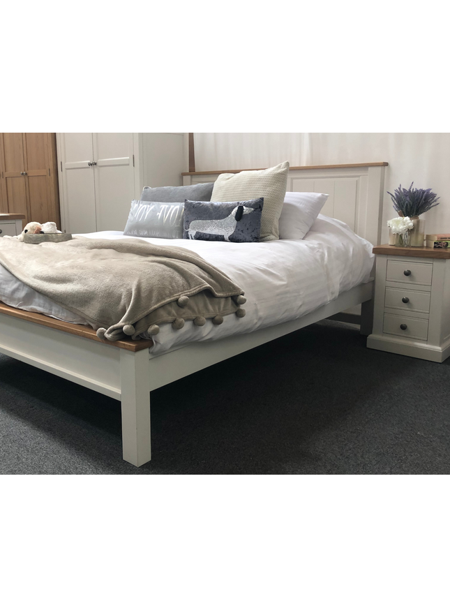 Tusk Grey Painted Bed Frame, Easy Assembly, Thick Slats, Single, Small Double, Double, Kingsize,