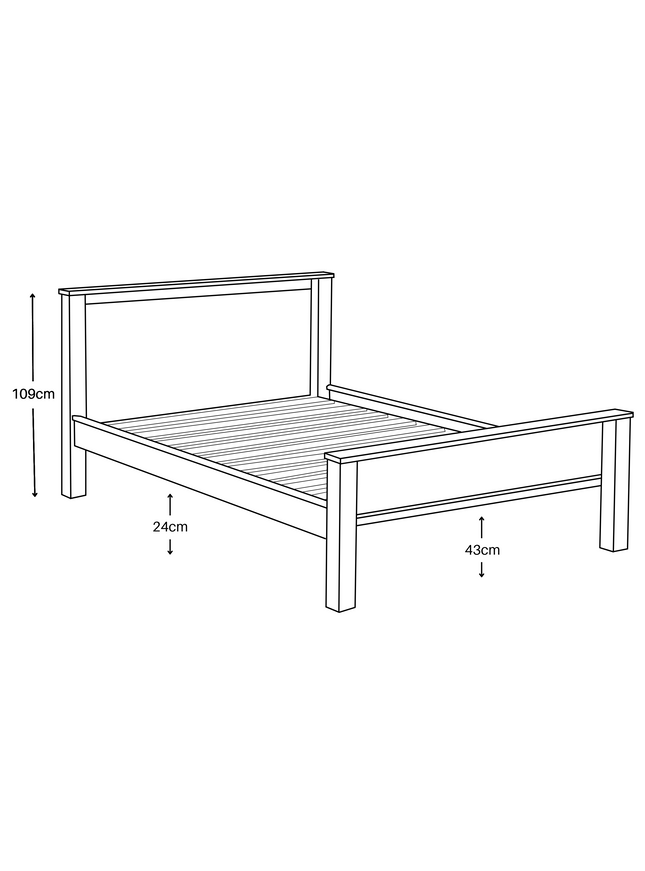 Tusk Grey Painted Bed Frame, Easy Assembly, Thick Slats, Single, Small Double, Double, Kingsize,