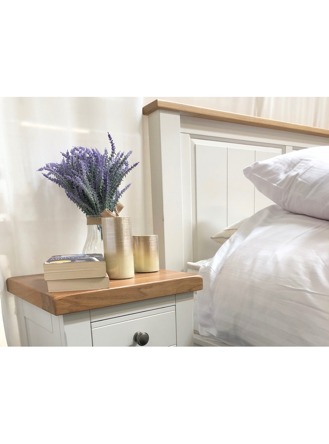 Tusk Grey Painted Bed Frame, Easy Assembly, Thick Slats, Single, Small Double, Double, Kingsize,