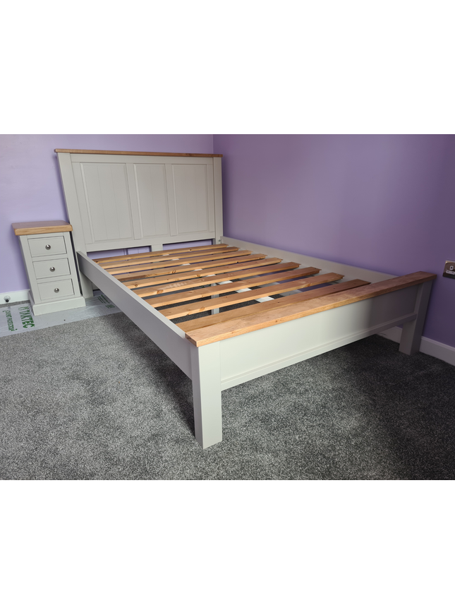 Tusk Grey Painted Bed Frame, Easy Assembly, Thick Slats, Single, Small Double, Double, Kingsize,