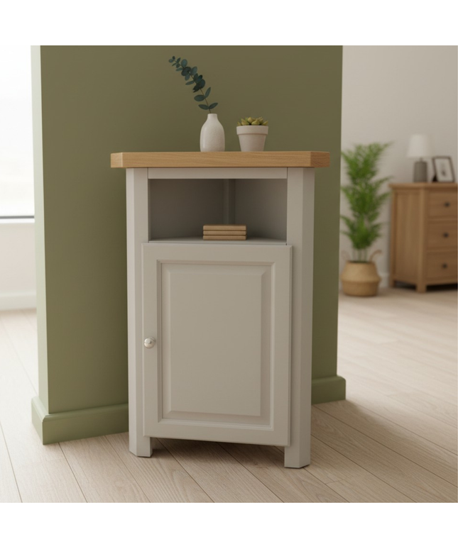 GROFurniture Painted Cashmere Grey Tall Corner Cabinet