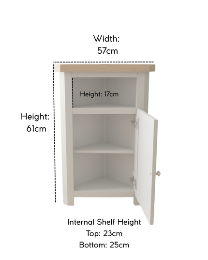 GROFurniture Painted Cashmere Grey Tall Corner Cabinet