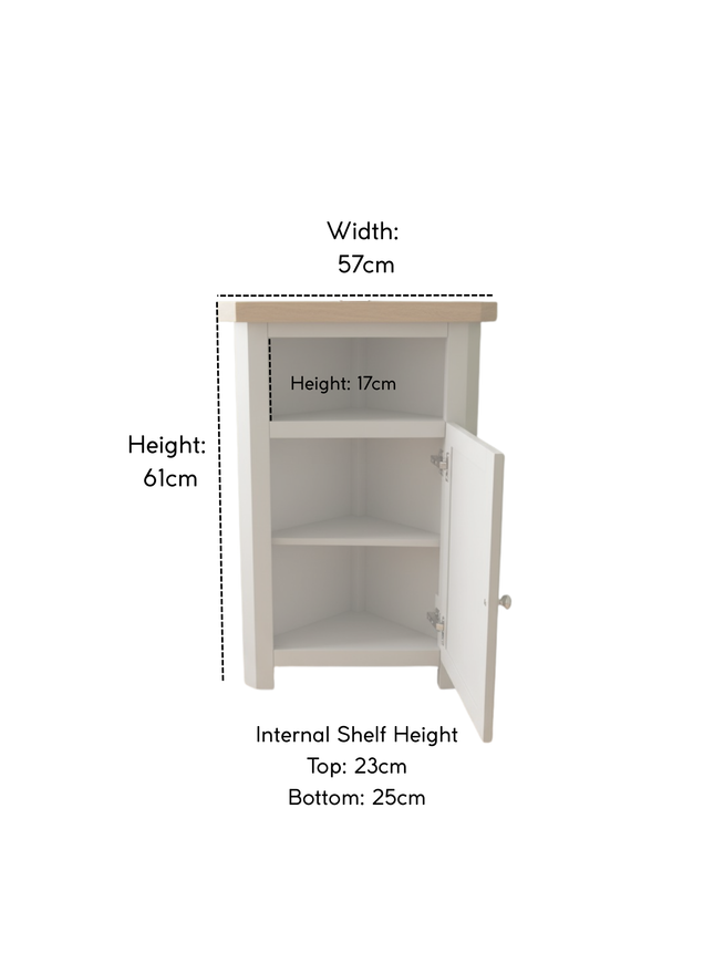 GROFurniture Painted Cashmere Grey Tall Corner Cabinet