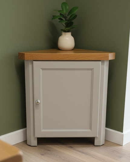 GROFurniture Cashmere Grey Corner Cabinet