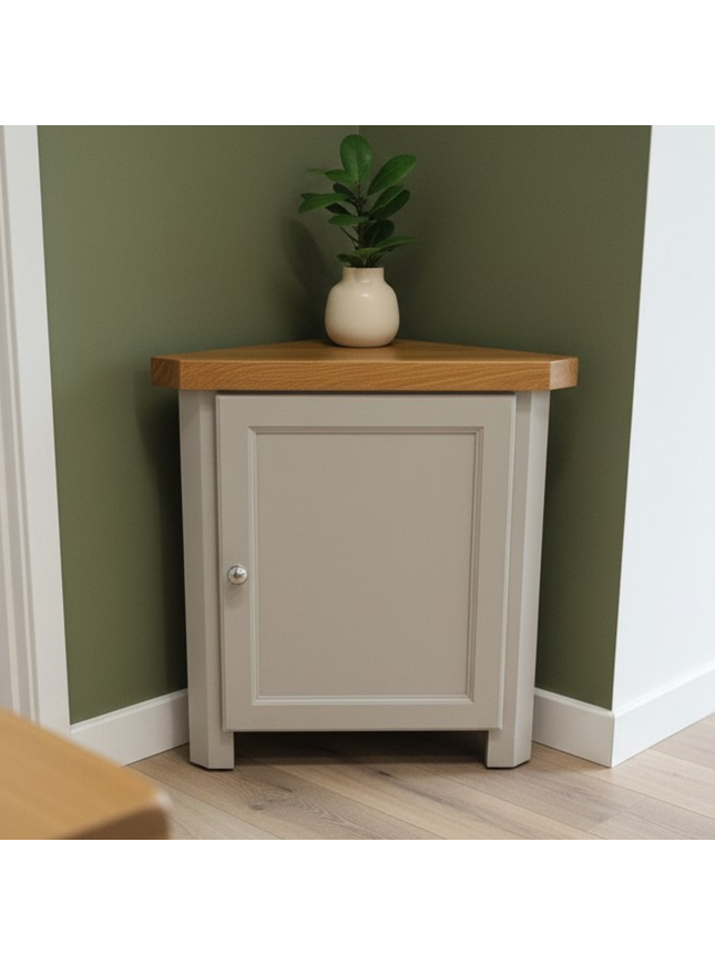 GROFurniture Cashmere Grey Corner Cabinet