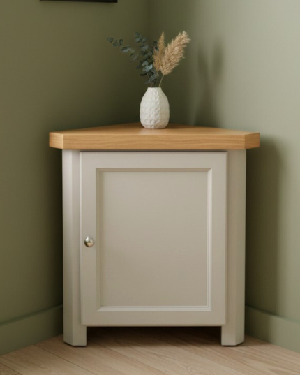 GROFurniture Cashmere Grey Corner Cabinet