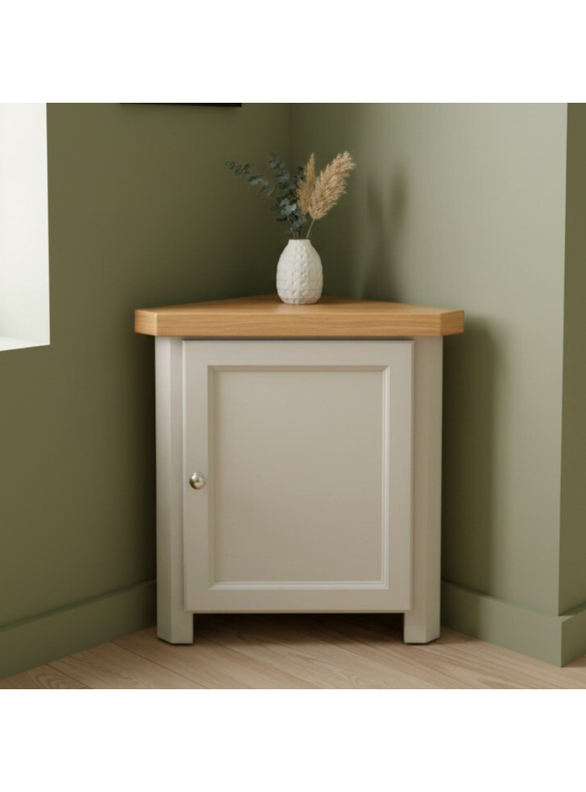 GROFurniture Cashmere Grey Corner Cabinet