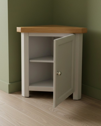 GROFurniture Cashmere Grey Corner Cabinet