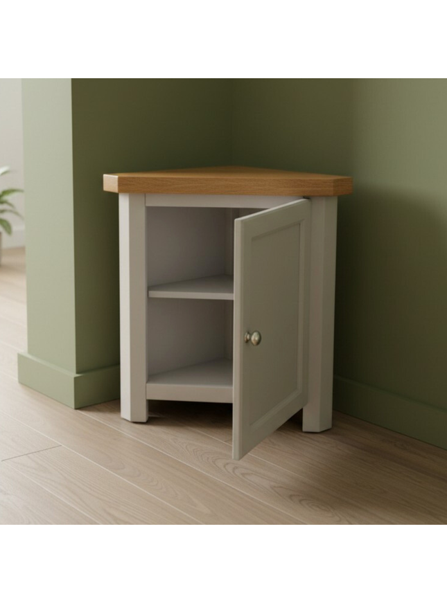 GROFurniture Cashmere Grey Corner Cabinet