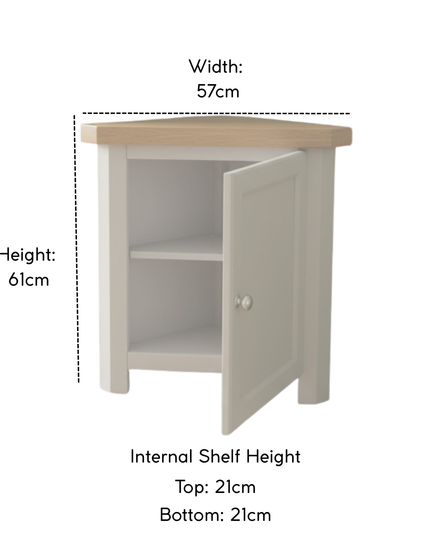 GROFurniture Cashmere Grey Corner Cabinet