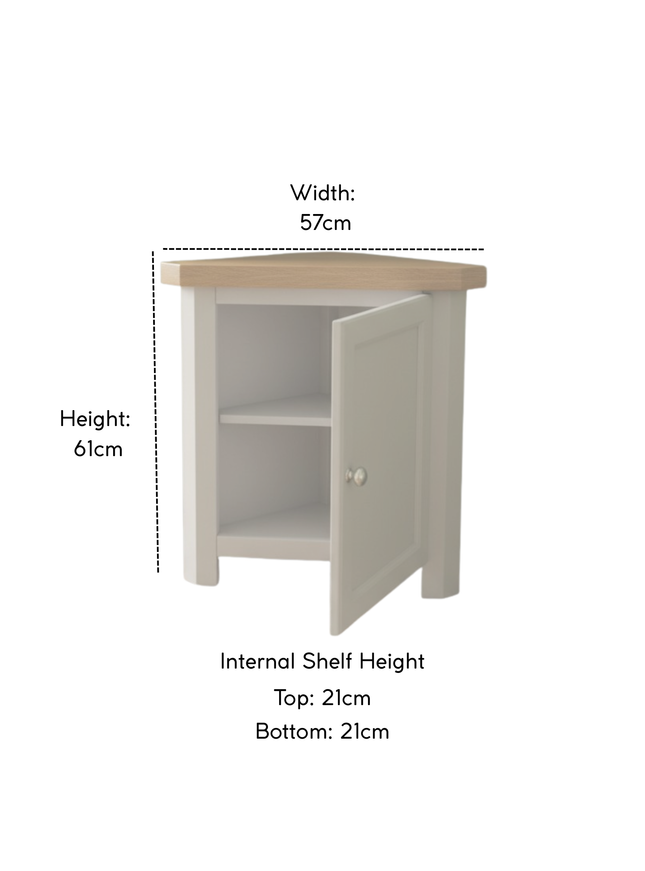 GROFurniture Cashmere Grey Corner Cabinet