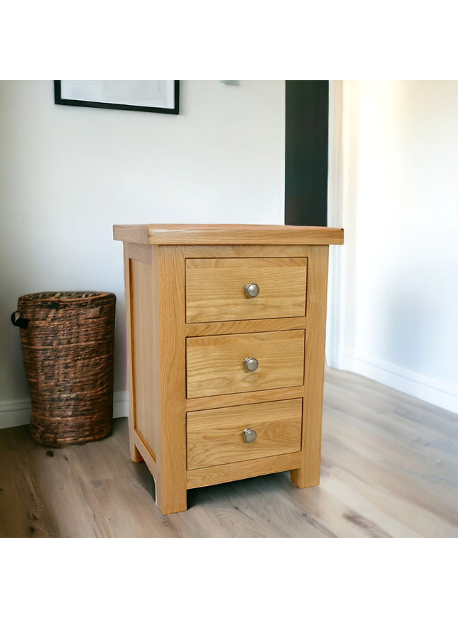 Richmond Oak 3 Drawer Large Bedside Table