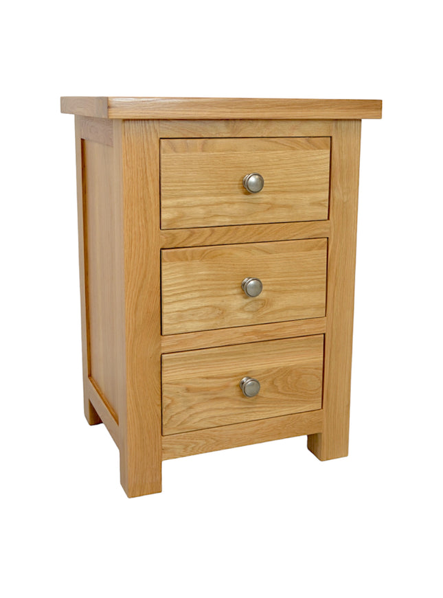 Richmond Oak 3 Drawer Large Bedside Table