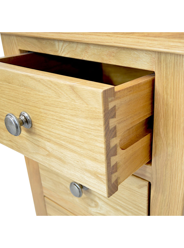 Richmond Oak 3 Drawer Slim Bedside Table