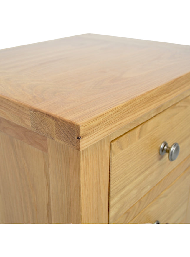 Richmond Oak 3 Drawer Slim Bedside Table