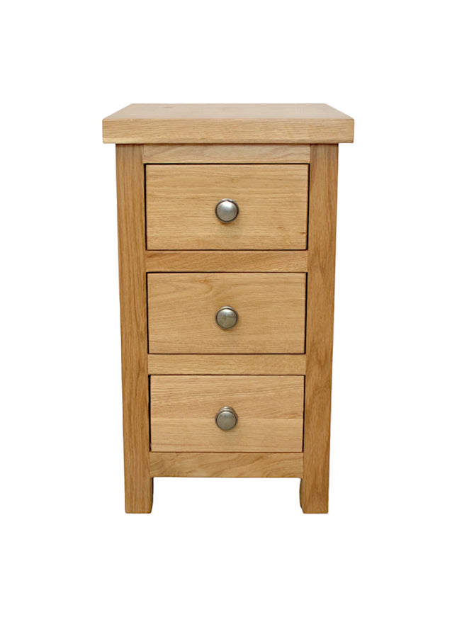 Richmond Oak 3 Drawer Slim Bedside Table