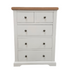 Snow White Medium 2 over 3 Chest of Drawers, Fully Assembled Chest of Drawers, Painted White Chest of Drawers
